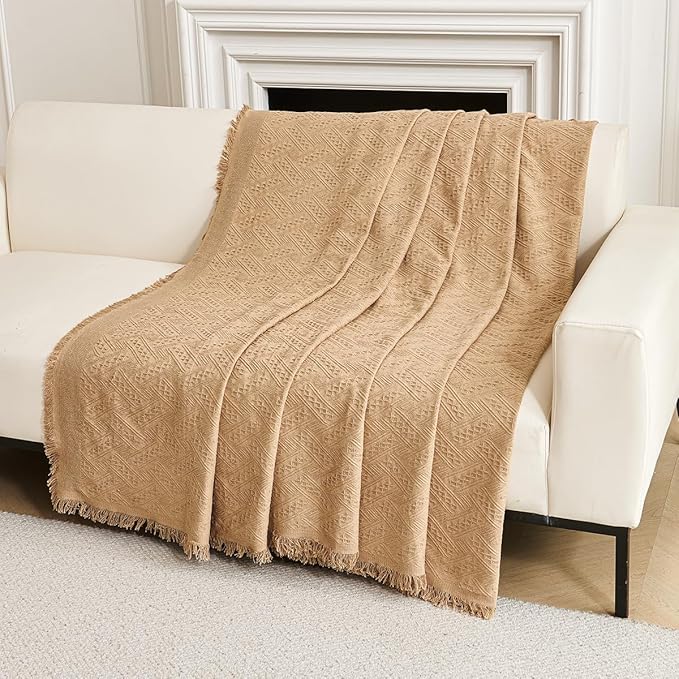 AIVIA Slipper Chair Cover Sheet Blanket, Reversible Anti Slip Throw Cushion Covers for Armless Chair Recliner Armchair Ottomans Furniture Decorations Protector Slipcover Tablecloth (Khaki, 51” x 71”)