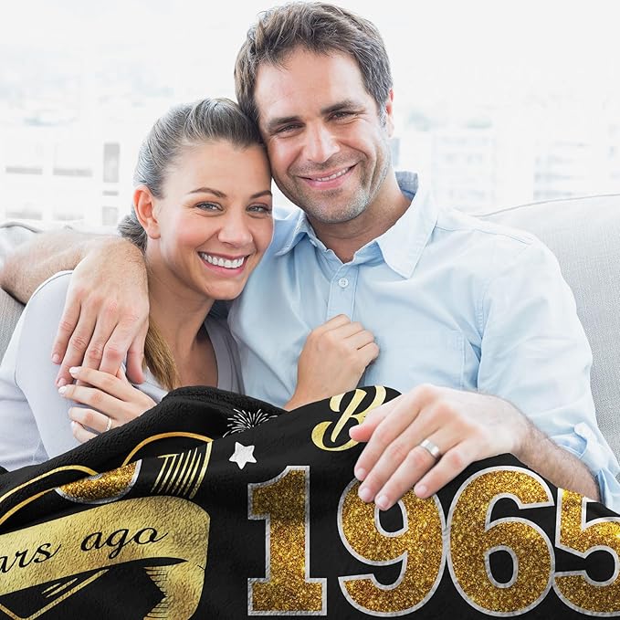 60th Birthday Gifts for Women Men, 60 Year Old Birthday Gifts for Women Men, 60th Birthday Gift Ideas Throw Blanket 60 x 50 Inch, 1965 Birthday Gift for 60 Year Old Woman, Best Gifts for 60th Birthday