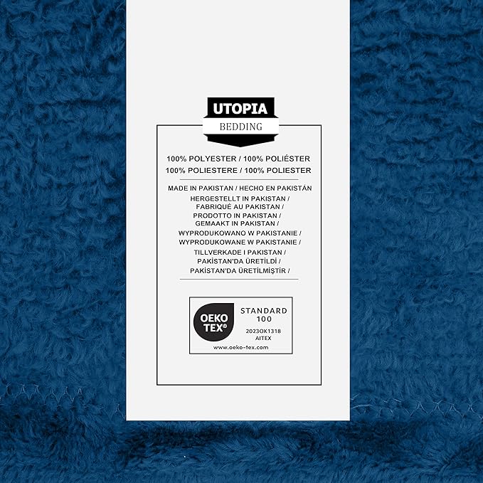Utopia Bedding Fleece Blanket King Size Royal Blue 300GSM Luxury Fuzzy Soft Anti-Static Microfiber Bed Blanket (90x102 Inch)