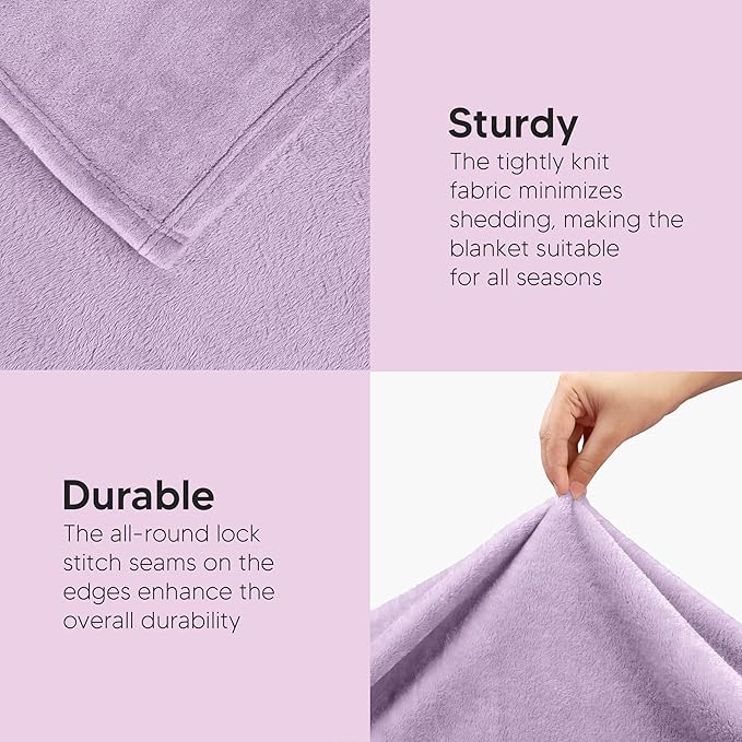 Utopia Bedding Fleece Blanket Full Size Lilac 300GSM Luxury Fuzzy Soft Anti-Static Microfiber Bed Blanket (90x84 Inch)