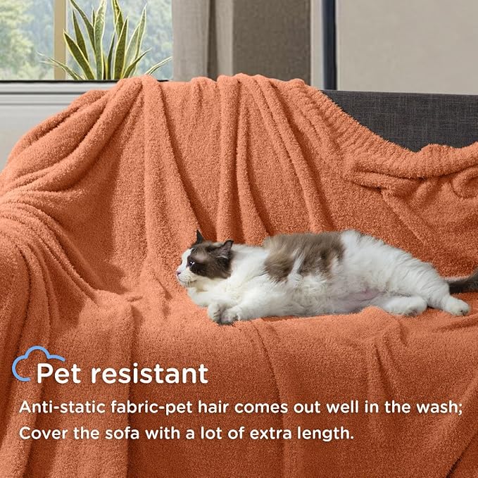 Oversized King Knit Blanket for Couch - Super Soft Extra Large Throw Blankets for Bed, Fluffy Fuzzy Plush Lightweight Cozy Blanket,Light Yellow,120" x 120"