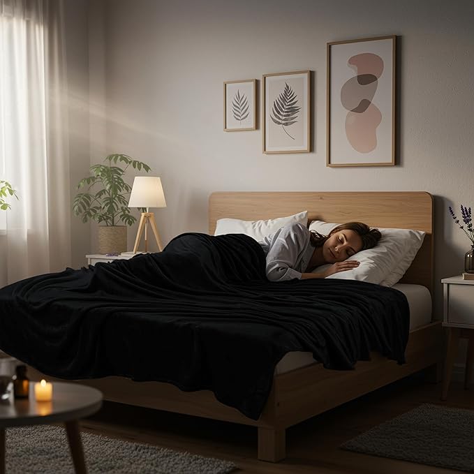 Utopia Bedding Fleece Blanket King Size Black 300GSM Luxury Anti-Static Fuzzy Soft Microfiber Bed Blanket (90x102 Inch)