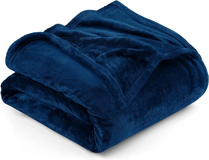 Utopia Bedding Fleece Blanket Full Size Navy 300GSM Luxury Fuzzy Soft Anti-Static Microfiber Bed Blanket (90x84 Inch)