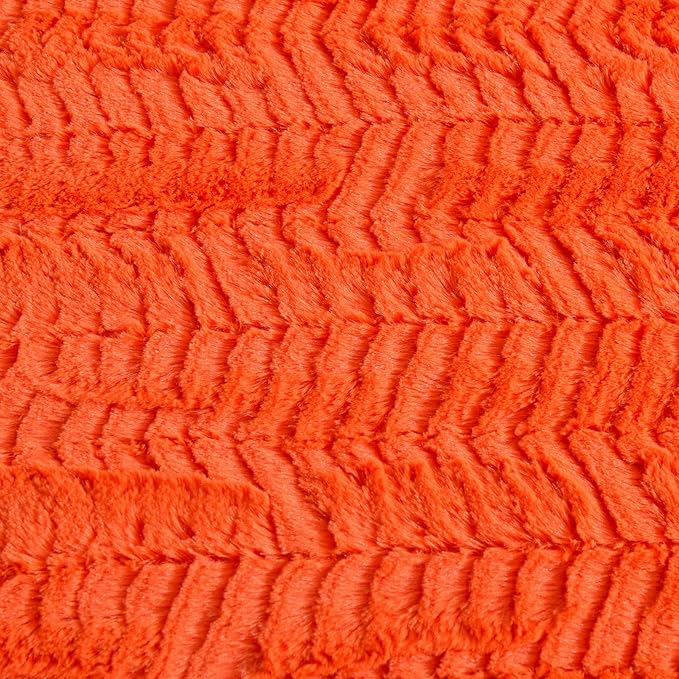 YUSOKI Luxury Faux Fur Blanket for Queen Size Bed 2 Layers,7.3lb,All Ages,Home Decoration Without Pillows (Burnt Orange,90"x90")