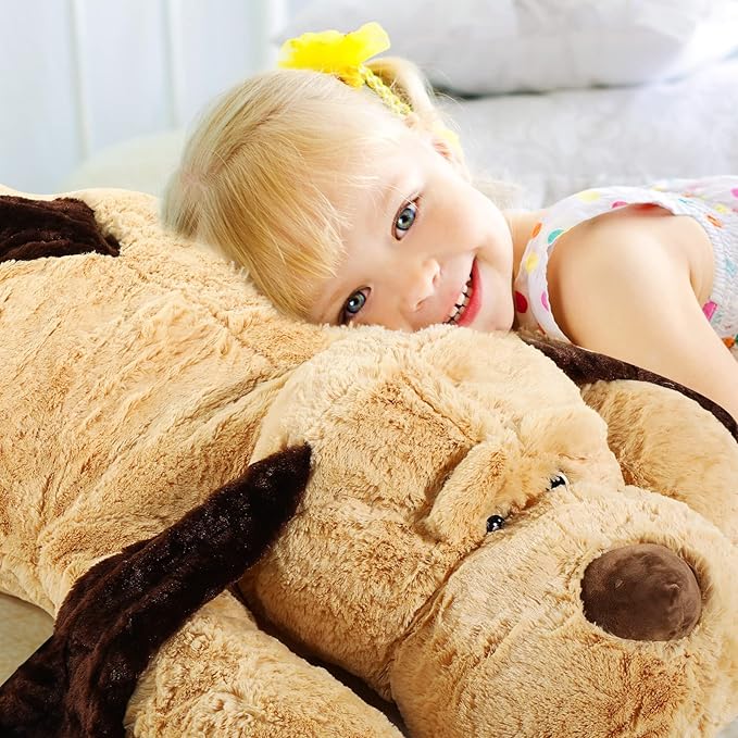 HyDren 55 Inch Giant Puppy Dog Stuffed Animal Large Plush Pillow Soft Huge Toy for Boys Girls Adults Birthday Holiday Presents