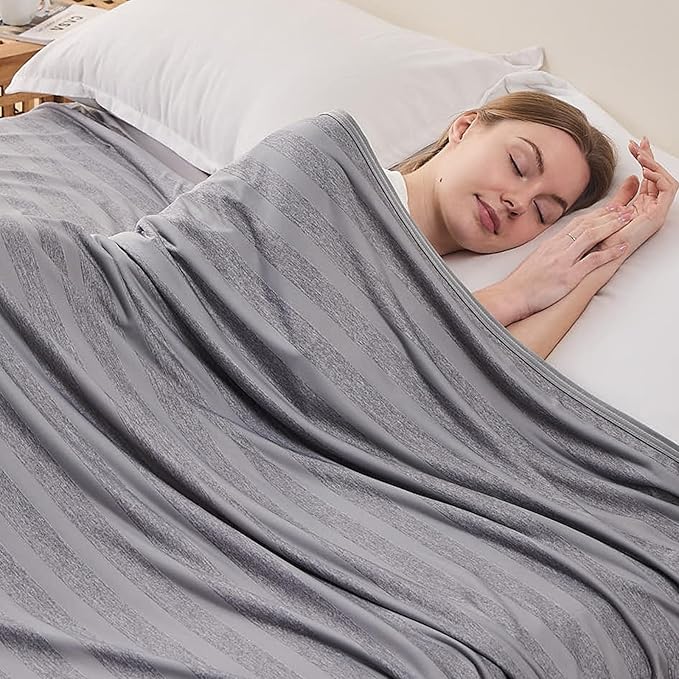 EMME Cooling Blanket King Size, Summer Bed Blanket for Hot Sleepers, Thin Lightweight Cold Blankets for Sleeping, Throw Blanket for Couch, Double-Sided Keep Body Cool, Grey Bed Sheet