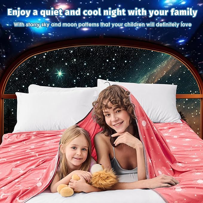 inhand Cooling Blanket Twin Size (60"x80") - Cooled Blankets for Hot Sleepers Lightweight Breathable Summer Blanket for Sleeping Night Sweats to Keep Cool in The Heat -Peach Pink