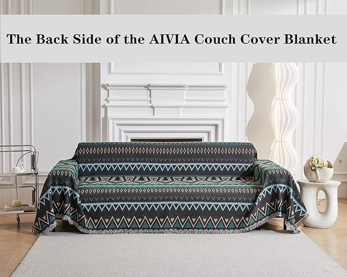 AIVIA Couch Cover Sheet Blanket, Oversized Covers for 3 Cushion Sofa, Extra Large RV Furniture Decoration Throws Recliner Slipcovers, L-Shape U-Shaped Sectional Protector for Cats Dogs Washable
