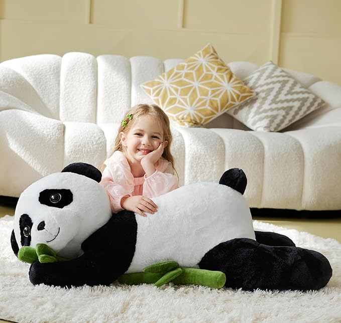 IKASA Giant Panda Stuffed Animal Plush Toy,Big Large Jumbo Soft Toys,30" Huge Size Cute Fluffy Plushy Fat Oversized Plushie,Gifts for Kids