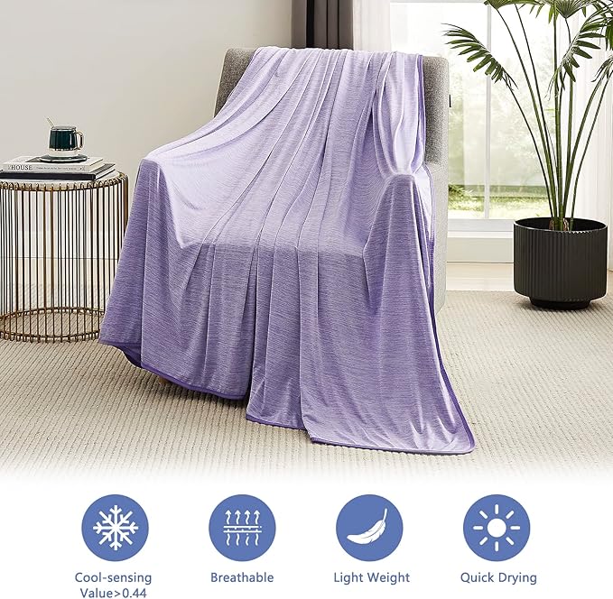 Topcee Cooling Blanket(90"x108"King Size) for Night Sweats Absorbs Heat to Keep Adults Cool on Warm Nights, Q-Max 0.5 Cooling Blankets for Hot Sleepers, Ultra-Cool Lightweight Blanket for Bed