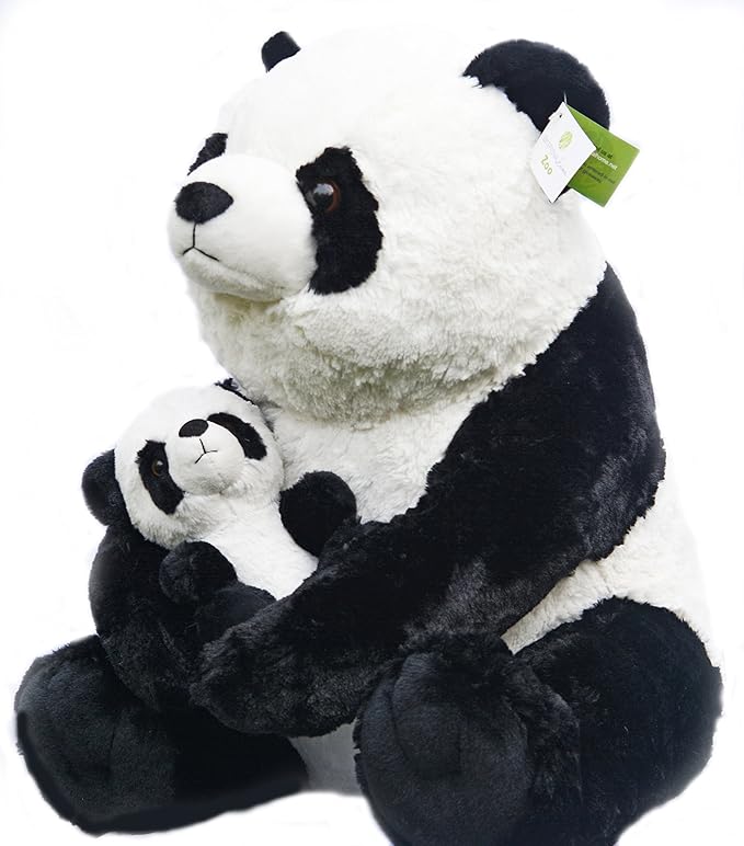 Mother and Baby Panda Plush Set | Super Soft Panda Stuffed Animal | Cute Plushies for Kids Bedroom | 18-in Stuffed Animals for Girls & Boys | Sittingpanda Stuffed Animal Toys by Exceptional Home