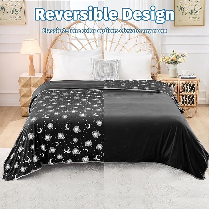 inhand Cooling Blanket Queen Size (90"x90") - Cooled Blankets for Hot Sleepers Lightweight Breathable Summer Blanket for Sleeping Night Sweats to Keep Cool in The Heat -Midnight Black