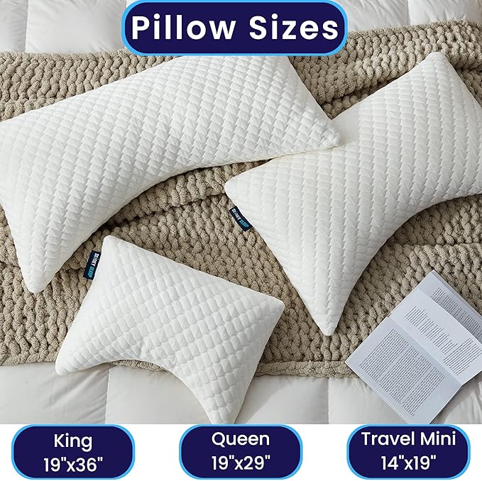 Sidney Sleep Mini Travel Size Neck Pillow - Knee, Back Lumbar and Support - Small Curved Pillow - 14 x 19 Inches - Adjustable Loft - Washable - Drawstring Backpack Included