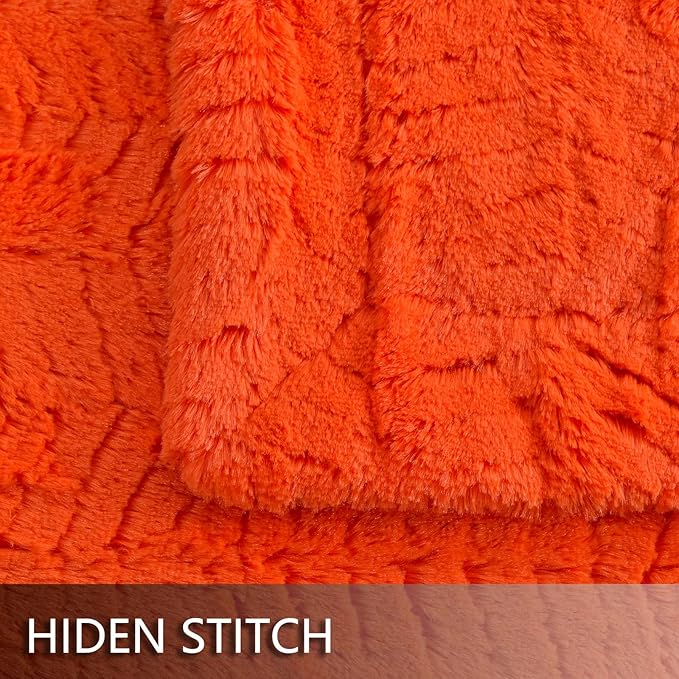 YUSOKI Luxury Faux Fur Twin XL Blanket for Twin XL Bed 2 Layers,5.2lb,All Ages,Home Decoration Without Pillows(Burnt Orange,63"x90")