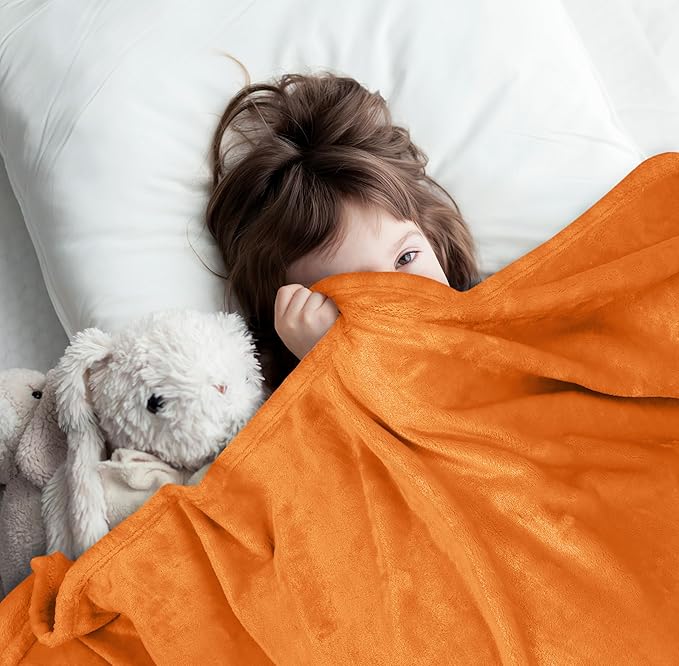 Utopia Bedding Fleece Blanket King Size Burnt Orange 300GSM Luxury Fuzzy Soft Anti-Static Microfiber Bed Blanket (90x102 Inch)