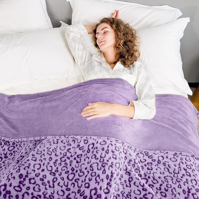 ZHIKU Fleece Blankets Throw Purple Throw Blanket Lightweight Soft Cozy Throw Blanket Purple 60"x80"