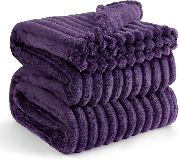 Bedsure Purple California King Size Blanket for Couch - GentleSoft Cozy Soft Blankets for Women, Cute Small Fleece Throws for Girls, Birthday Gifts for Women, 102x96 Inches