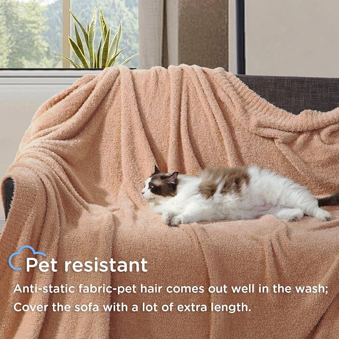 Oversized King Knit Blanket for Couch - Super Soft Extra Large Throw Blankets for Bed, Fluffy Fuzzy Plush Lightweight Cozy Blanket,Sage Green,120" x 120"