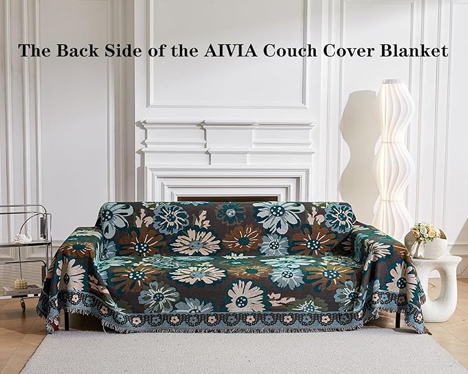 AIVIA Couch Cover Sheet Blanket, Oversized Covers for 3 Cushion Sofa, Extra Large RV Furniture Decoration Throws Recliner Slipcovers, L-Shape U-Shaped Sectional Protector for Cats Dogs Washable
