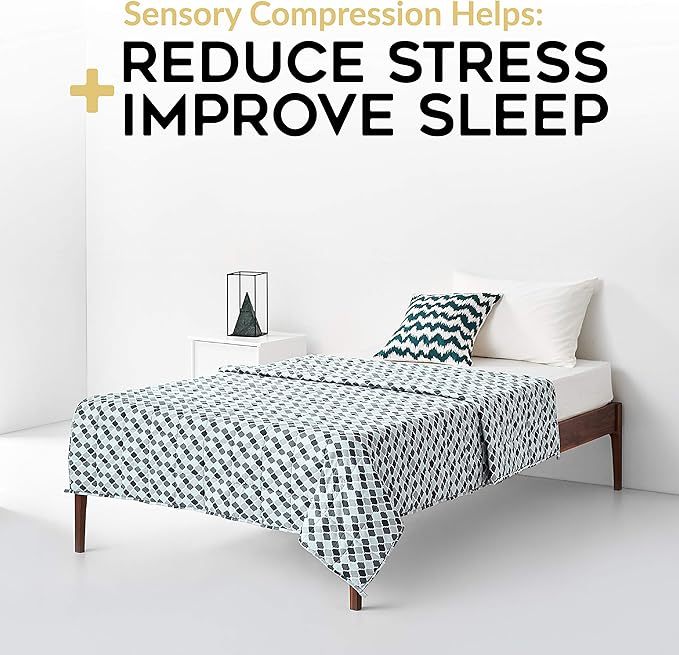 YnM Weighted Blanket — Heavy 100% Oeko-Tex Certified Cotton Material with Premium Glass Beads (Small Lattice Scroll, 60''x80'' 15lbs), Suit for One Person(~140lb) Use on Queen/King Bed