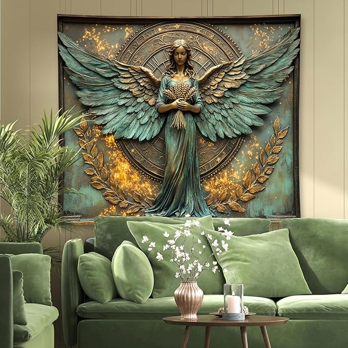 Liuzhouzai Vintage Zodiac Virgo Tapestry Wall Hanging Astrology Home Decoration Aesthetics Suitable for Bedroom Living Room Dormitory Office Wall Decor 60x50 Inches