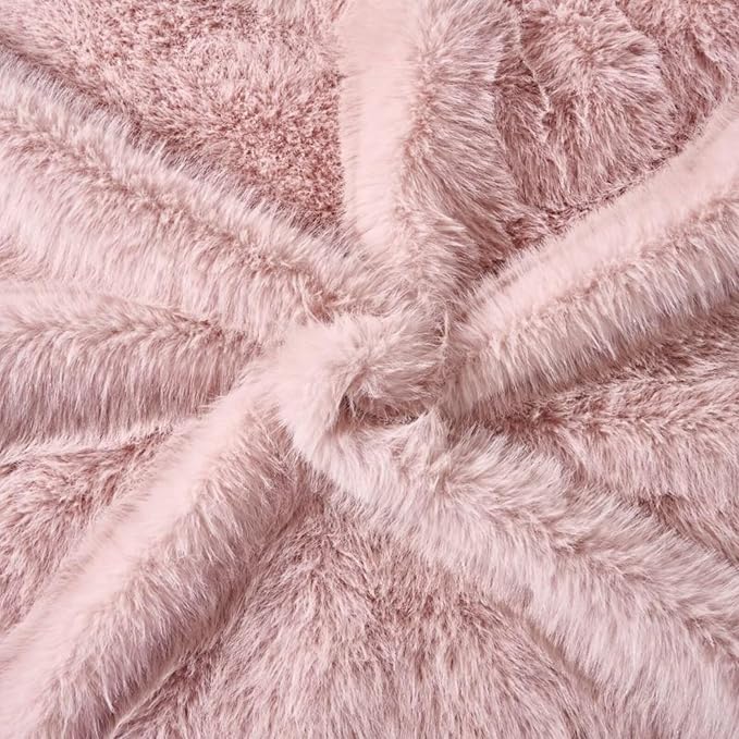 Luxury Fluffy Faux Fur Throw Blanket,Thick Fluffy Fuzzy Cozy Blanket,Plush Blankets for Couch, Sofa, Chair, Bed-Pink,50x60