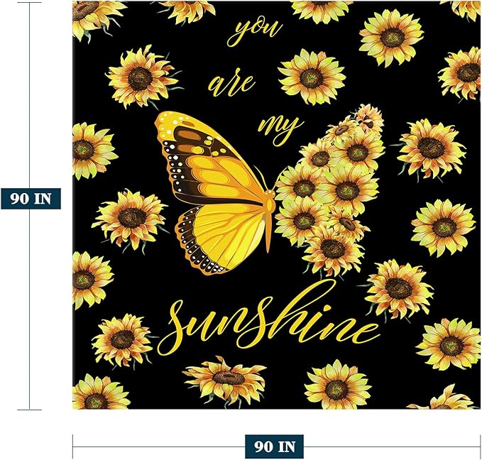 YeeJu Sunflower Throw Blanket Queen Size Yellow Floral Butterfly Blanket for Bed Couch Cozy Soft Fuzzy Plush Fleece Blankets Big Large Decorative Spring Summer Blanket Gift for Women 90x90