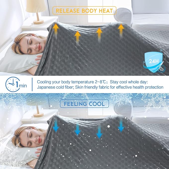 AmyHomie Cooling Blanket,Summer Blankets with Double Sided Cold Effect, Arc-Chill Q-Max>0.5 Cool Fiber, Breathable Lightweight Blankets for Hot Sleepers Night Sweats
