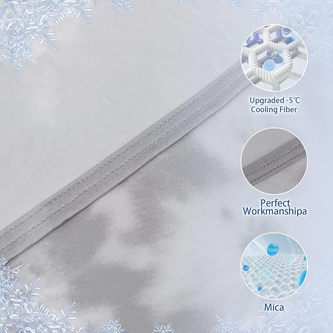 CHOSHOME Cooling Blanket King Size, Double Sided Cold Effect Arc-Chill Q-Max>0.5 Cooling Blankets for Hot Sleepers and Night Sweats, Lightweight Cold Breathable Summer Bed Blanket, 108" x 90", Grey