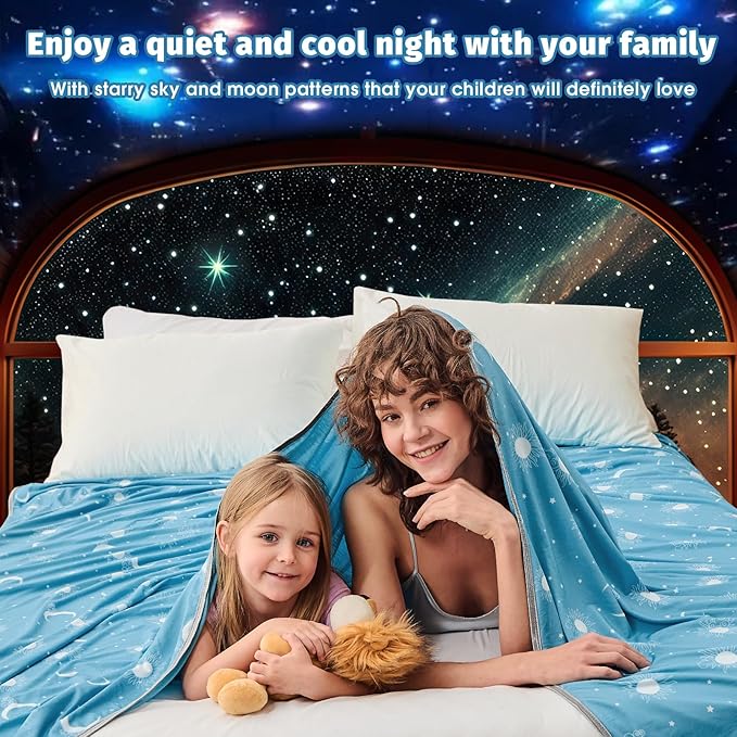 inhand Cooling Blanket Twin Size (60"x80") - Cooled Blankets for Hot Sleepers Lightweight Breathable Summer Blanket for Sleeping Night Sweats to Keep Cool in The Heat -Aqua
