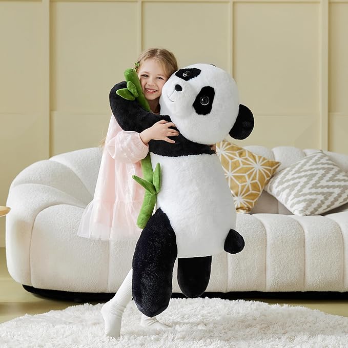 IKASA Giant Panda Stuffed Animal Plush Toy,Big Large Jumbo Soft Toys,30" Huge Size Cute Fluffy Plushy Fat Oversized Plushie,Gifts for Kids