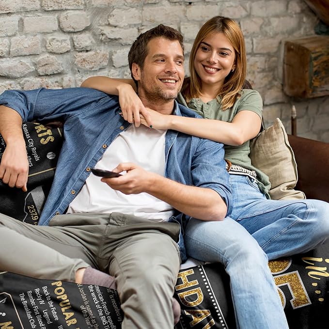 40th Birthday Gifts Women Men, 40 Year Old Birthday Gifts for Women Men, 40th Bday Gift Ideas Throw Blanket 60 x 50 Inch, 1985 Bday Gift for Woman Man, 40 Yr Old/Forty Presents for Female Male
