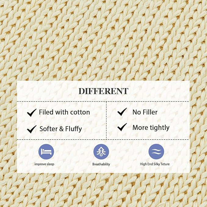 L'AGRATY Knitted Weighted Blanket - 48"x72" 15lbs Cooling Chunky Knit Heavy Blanket for Adults Braided Crochet Throw Thick Cable Yarn Knit Decorative No Beads Evenly Weighted Machine Washable