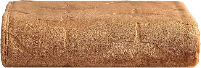 Eddie Bauer - Throw Blanket, Embossed Ultra Soft Plush Bedding, Home Decor for All Seasons, Oeko-Tex Certified (Geese Brown, 50" x 70")