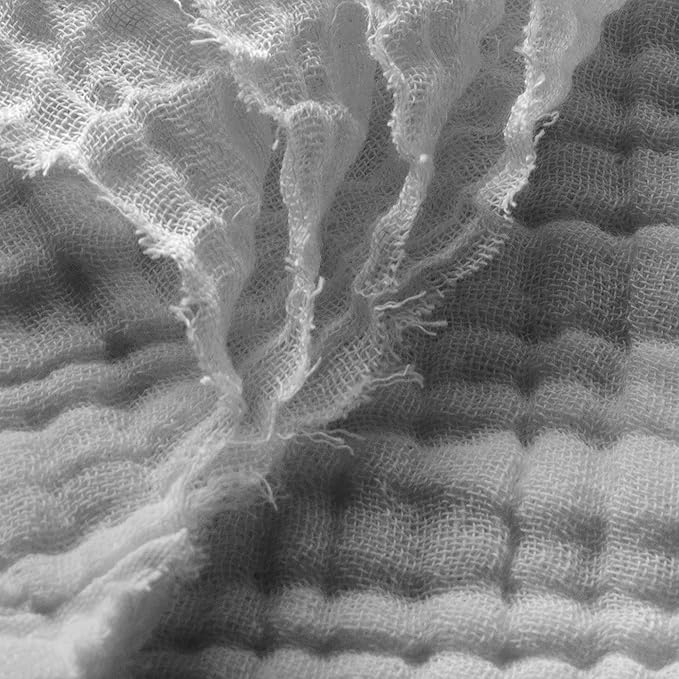 Carriediosa 100% Cotton Muslin Throw Blanket 108" X 90" King Size,4-Layers Summer Gauze Throws for Bed Couch,Soft Lightweight Breathable Linen Blankets Bedspread for Adults All Season,Grey