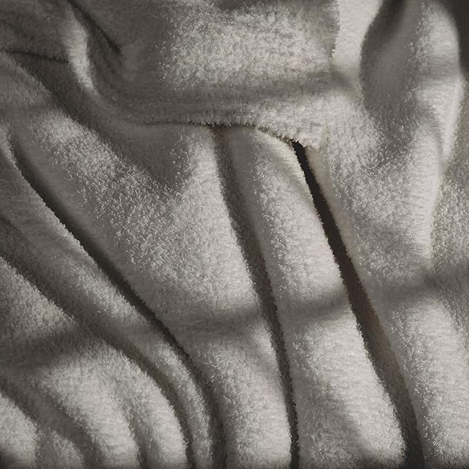 R.SHARE Grey Throw Blanket 50x70 Inch Reversible, Feather Knit Microfiber Soft Comfy Cozy Lightweight Fluffy Fuzzy Warm Cute for Couch Sofa Chair Bed Home