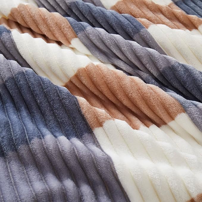PU MEI Sherpa Blanket Full/Queen Plaid Thick Bed Blanket, 90”*80” Super Soft Flannel Fuzzy Fleece Reversible Velvet Plush Warm Blanket for Couch (Grey-Check, 80"*90")