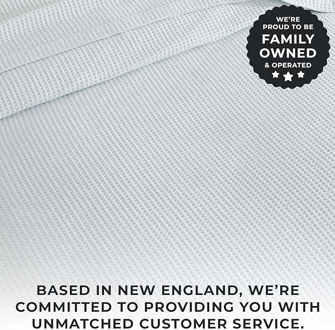 100% Cotton King Size Bed Blanket - Light Blue Waffle Weave Summer Blanket - 102x90in Prewashed, Breathable, Woven, Layering