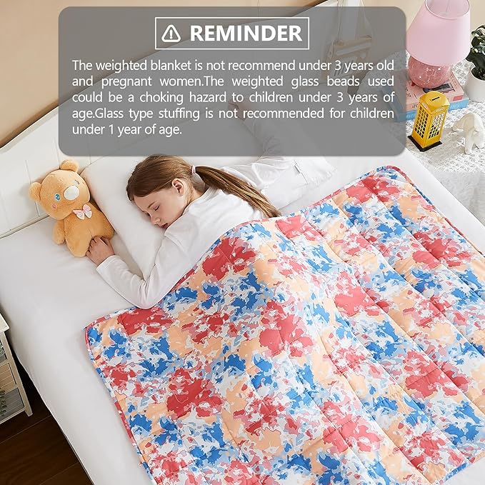 L'AGRATY Weighted Blanket - 36"x48" 5lbs Weighted Blanket Microfiber Material with Glass Beads Small Blanket for All-Season Summer Fall Winter Soft Thick Blanket