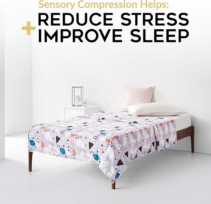 YnM Weighted Blanket,Heavy 100 Percent Oeko-Tex Certified Cotton Material, Bed Blanket for One Person of 140lbs, Ideal for Queen/King Bed (60x80 Inches, 15 Pounds, Terrazzo)