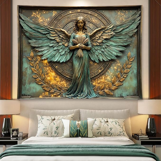 Liuzhouzai Vintage Zodiac Virgo Tapestry Wall Hanging Astrology Home Decoration Aesthetics Suitable for Bedroom Living Room Dormitory Office Wall Decor 80x60 Inches