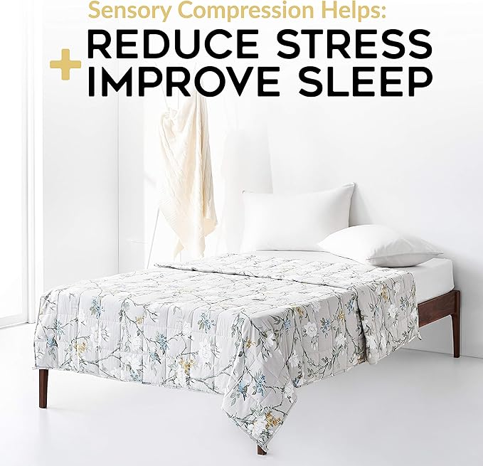 YnM Weighted Blanket,Heavy 100 Percent Oeko-Tex Certified Cotton Material, Bed Blanket for One Person of 190lbs, Ideal for Queen/King Bed (60x80 Inches, 20 Pounds, Magnolia)