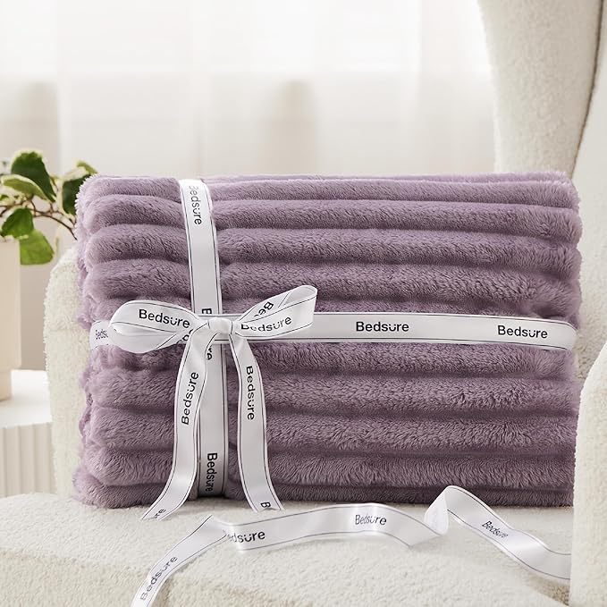 Bedsure Light Purple Fleece Blanket for Couch - GentleSoft Cozy Soft Blankets for Women, Cute Small Throws for Girls, 50x60 Inches