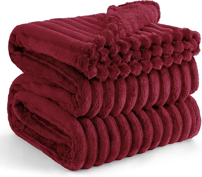 Bedsure Deep Red Full Blanket for Bed - GentleSoft Cozy Soft Blankets for Women, Cute Large Throws for Girls, 84x90 Inches