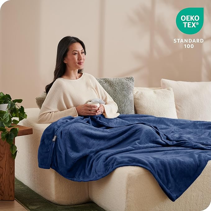 Bare Home Fleece Microplush Blanket - King - Lightweight Throw for Bed, Sofa, Couch, Movie Night, Camping, and Travel - Ultra Soft Warm Blanket (King, Dark Blue)
