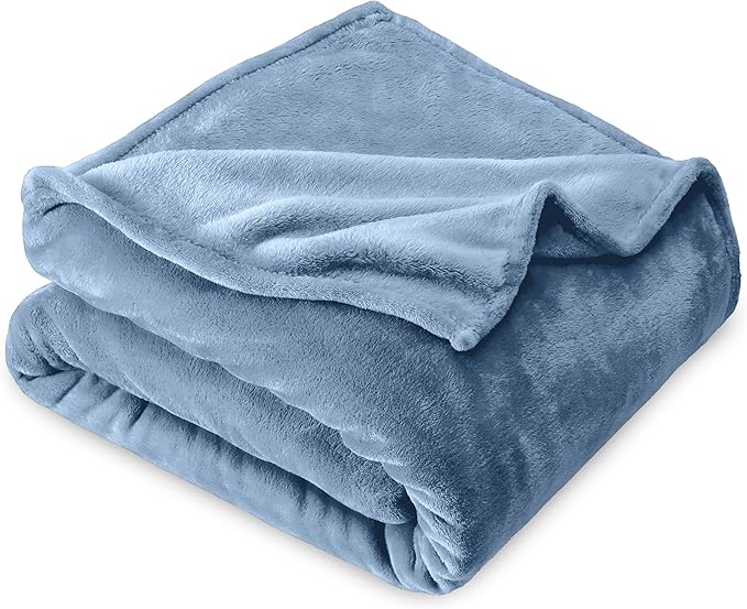 Bare Home Fleece Blanket - Kid Size- Coronet Blue - Lightweight Throw for Bed, Sofa, Couch, Camping, and Travel - Microplush - Ultra Soft Warm Blanket (Kid, Coronet Blue)