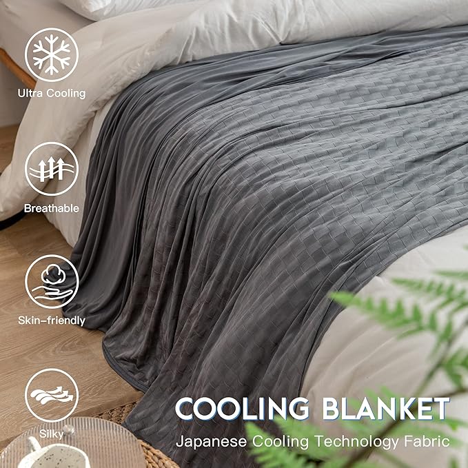 AmyHomie Cooling Blanket,Summer Blankets with Double Sided Cold Effect, Arc-Chill Q-Max>0.5 Cool Fiber, Breathable Lightweight Blankets for Hot Sleepers Night Sweats