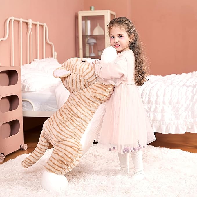 IKASA Large Cat Stuffed Animal Plush Toy,Giant Kitten Cute Jumbo Soft Toys,Huge Big Size Plushy Gigantic Plushie,Gifts for Kid Girl (30 inches, Orange)