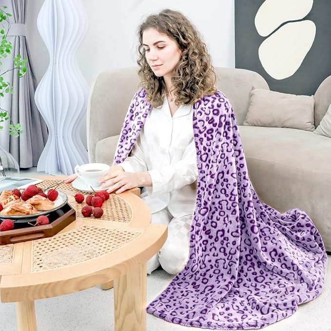 ZHIKU Fleece Blankets Throw Purple Throw Blanket Lightweight Soft Cozy Throw Blanket Purple 60"x80"