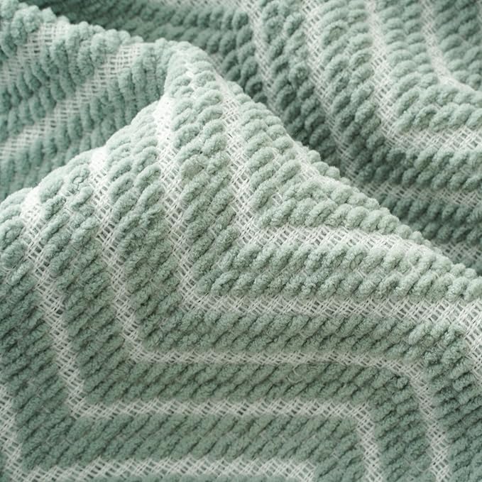 BATTILO HOME Sage Green Throw Blanket for Couch, Decorative Knit Seafoam Green Throw Blanket for Bed, Super Soft Sage Green Room Decor, 50"x60"